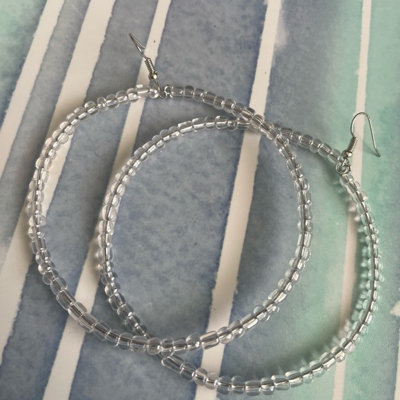 10” Custom Beaded Hoop Earrings - Picture 3 of 4